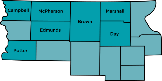 Safe Harbor map service area in South Dakota