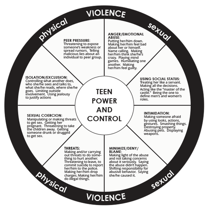 teen relationships power and control wheel